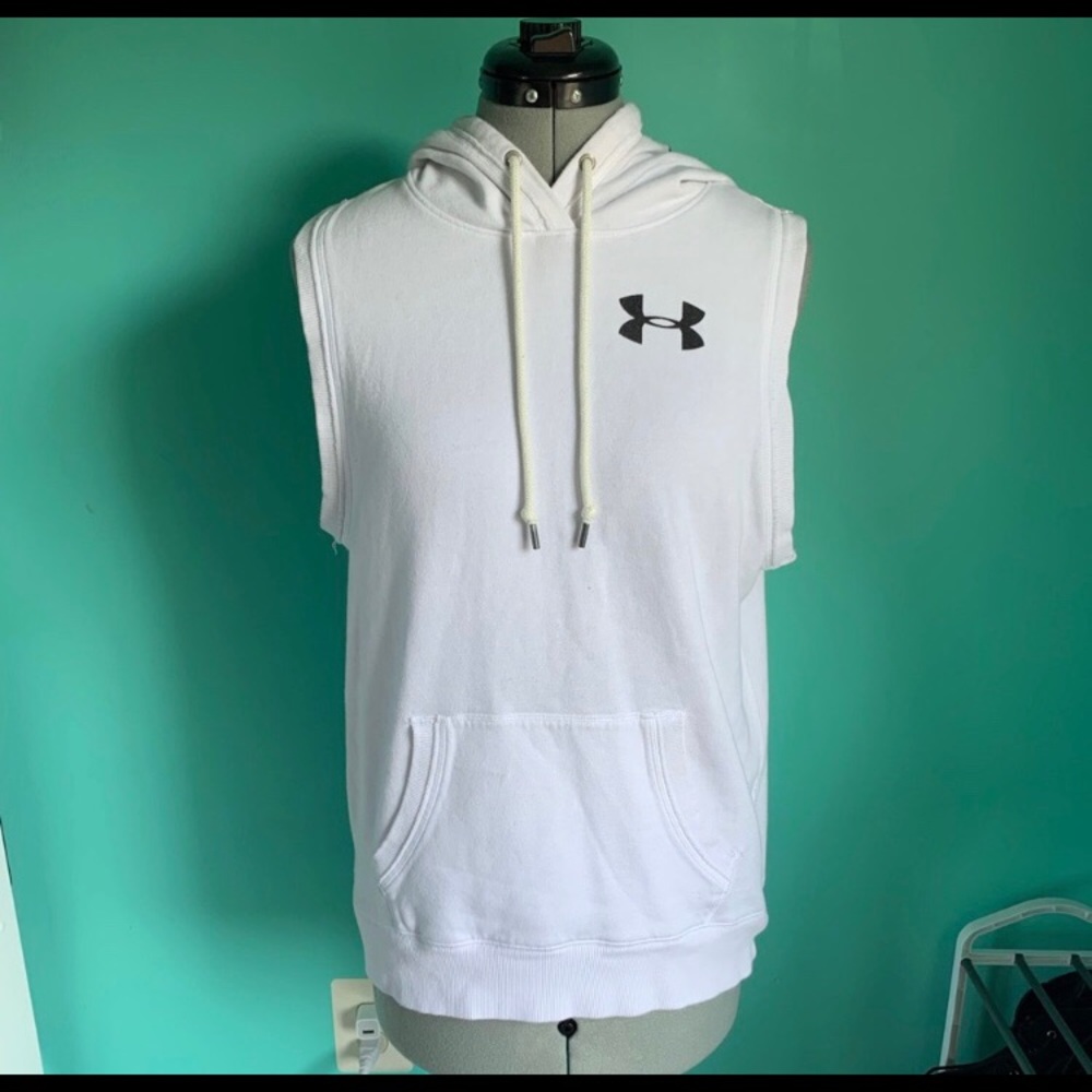 White Under Armour Sleeveless hoodie medium